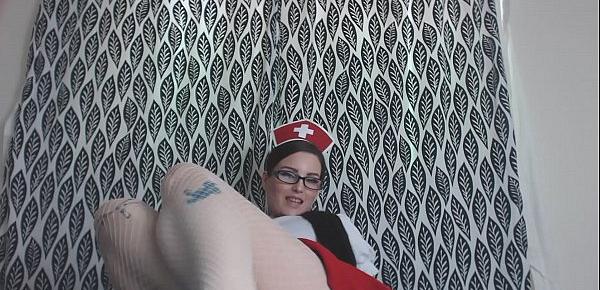  Kinky Nurse Calms your Anxiety with Foot Worship & Fishnets Fetish